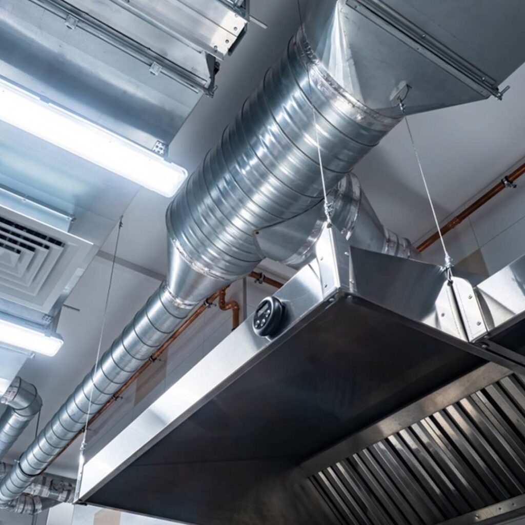 Modern FTX ventilation unit in a clean utility room
